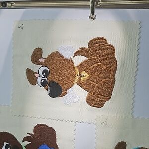 Handmade machine embroidery dog patch